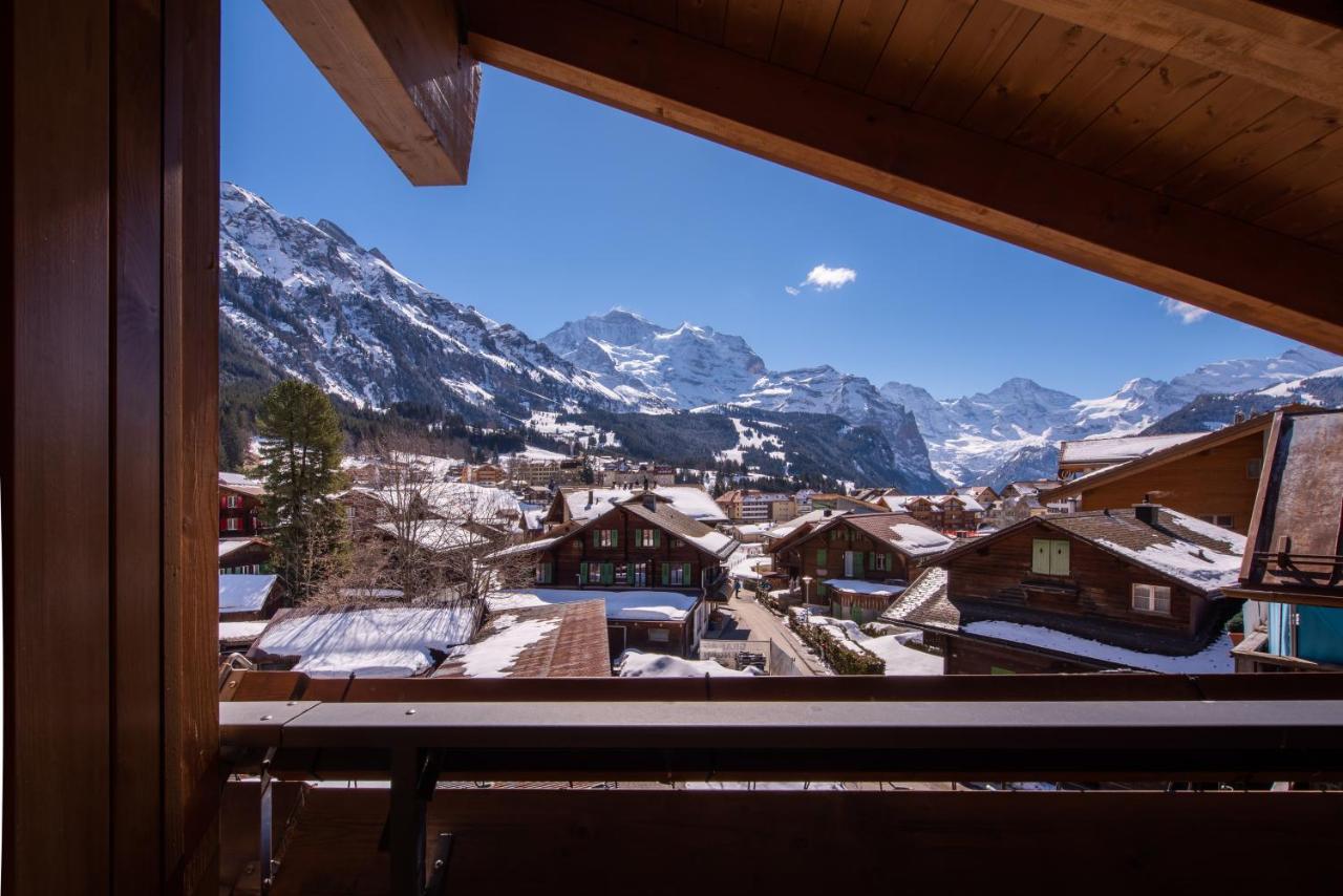 Chalet Schneehoren Penthouse Wengen Exteriér fotografie