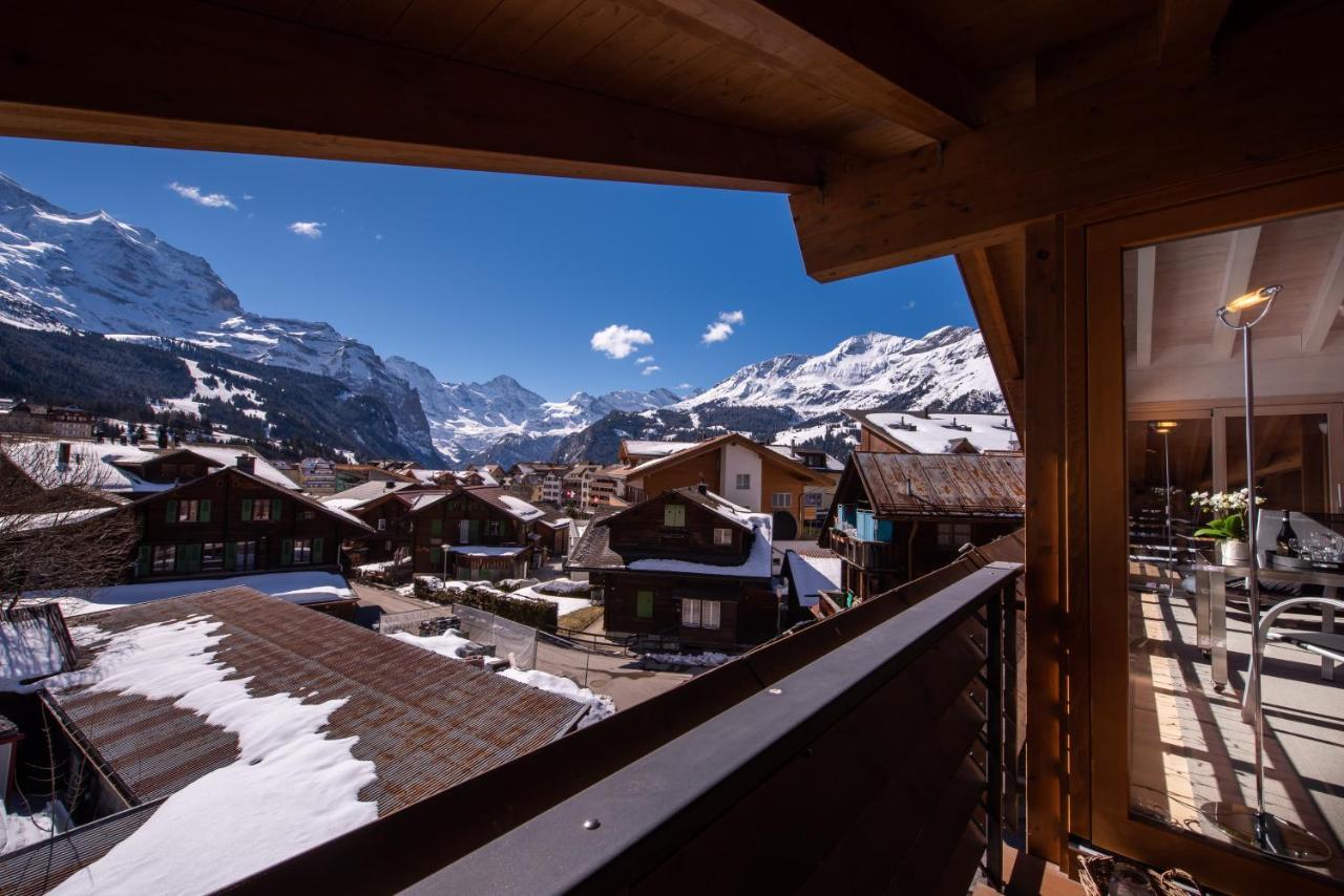 Chalet Schneehoren Penthouse Wengen Exteriér fotografie