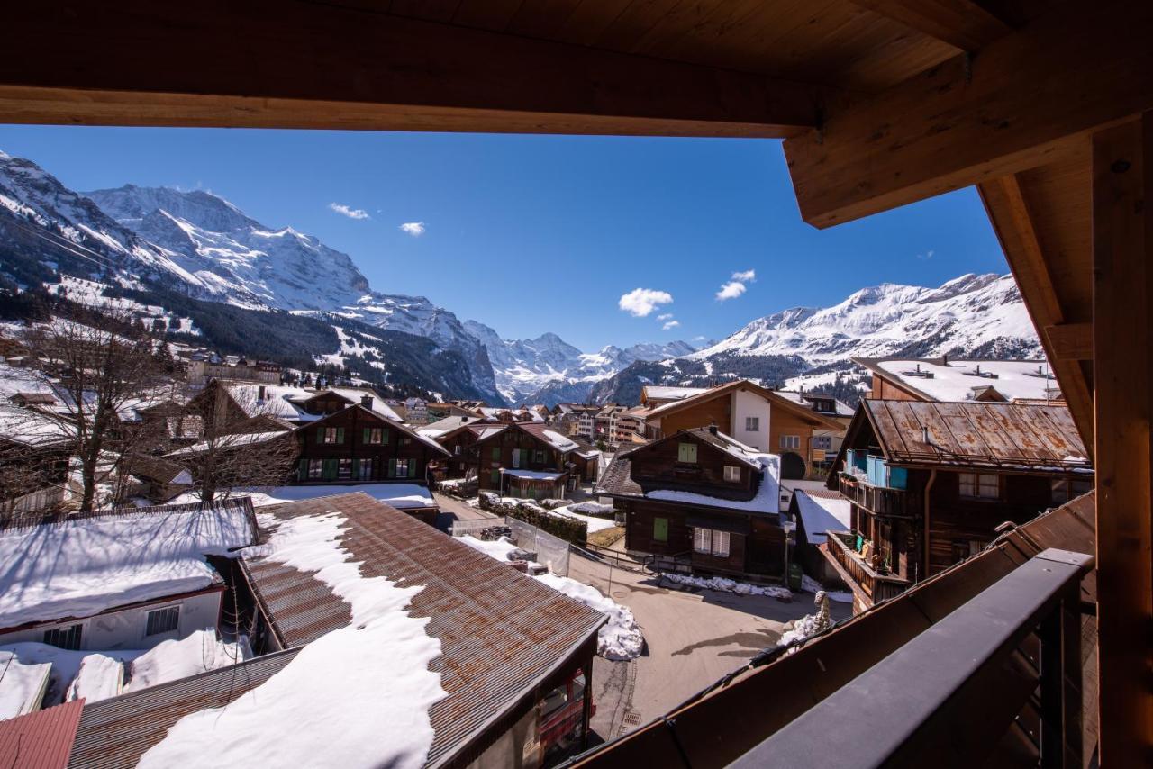 Chalet Schneehoren Penthouse Wengen Exteriér fotografie